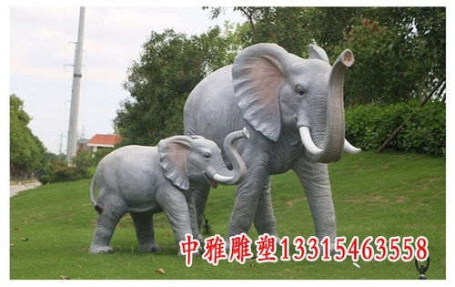 玻璃钢仿真大象动物雕塑 赣州玻璃钢雕塑仿真大象生产厂家